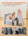 10-Piece Modular Play Sofa with Soft Teddy Fleece Cover and High-Density Foam