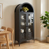 31.5 in W x 15.75 in D x 70.47 in H 4-Tier Glass Display Cabinet