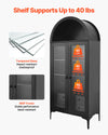 31.5 in W x 15.75 in D x 70.47 in H 4-Tier Glass Display Cabinet