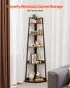 Corner Bookcase with Anti-Tip Devices and Large Capacity Storage