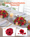 9.4 in Silk Rose Flower Balls Set of 10 for Weddings Parties Decor