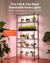 Indoor Plant Shelf with Grow Lights and Wheels