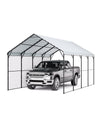 2 in. Steel Carport Canopy with Galvanized Roof and PE Tarp Protection