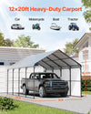2 in. Steel Carport Canopy with Galvanized Roof and PE Tarp Protection