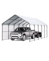 2 in. Steel Carport Canopy with Galvanized Roof and PE Tarp for Outdoor Protection